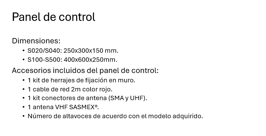 PANEL DE CONTROL