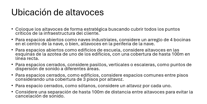 UBICACION DE ALTAVOCES